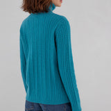 Lanidor Cable Knit Turtleneck Turquoise