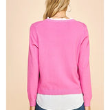 Scout Style Layered Sweater Pink