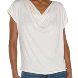 Liverpool Draped Cowl Neck Top French Cream