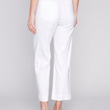 Charlie B Cropped Linen Pant White