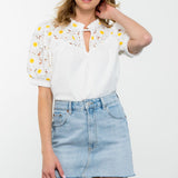 THML Daisy Top White Yellow
