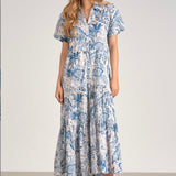 Elan Jenna Dress Floral Dress Blue