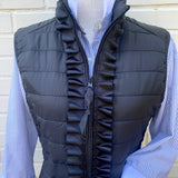 Scout Style Ribbon Puffer Vest Black